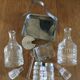 Serviteur complet composé de 5 pièces en verre avec support en inox
