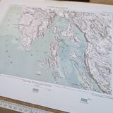 Kvarner Bay, Croatia. Original map printed in 1878.