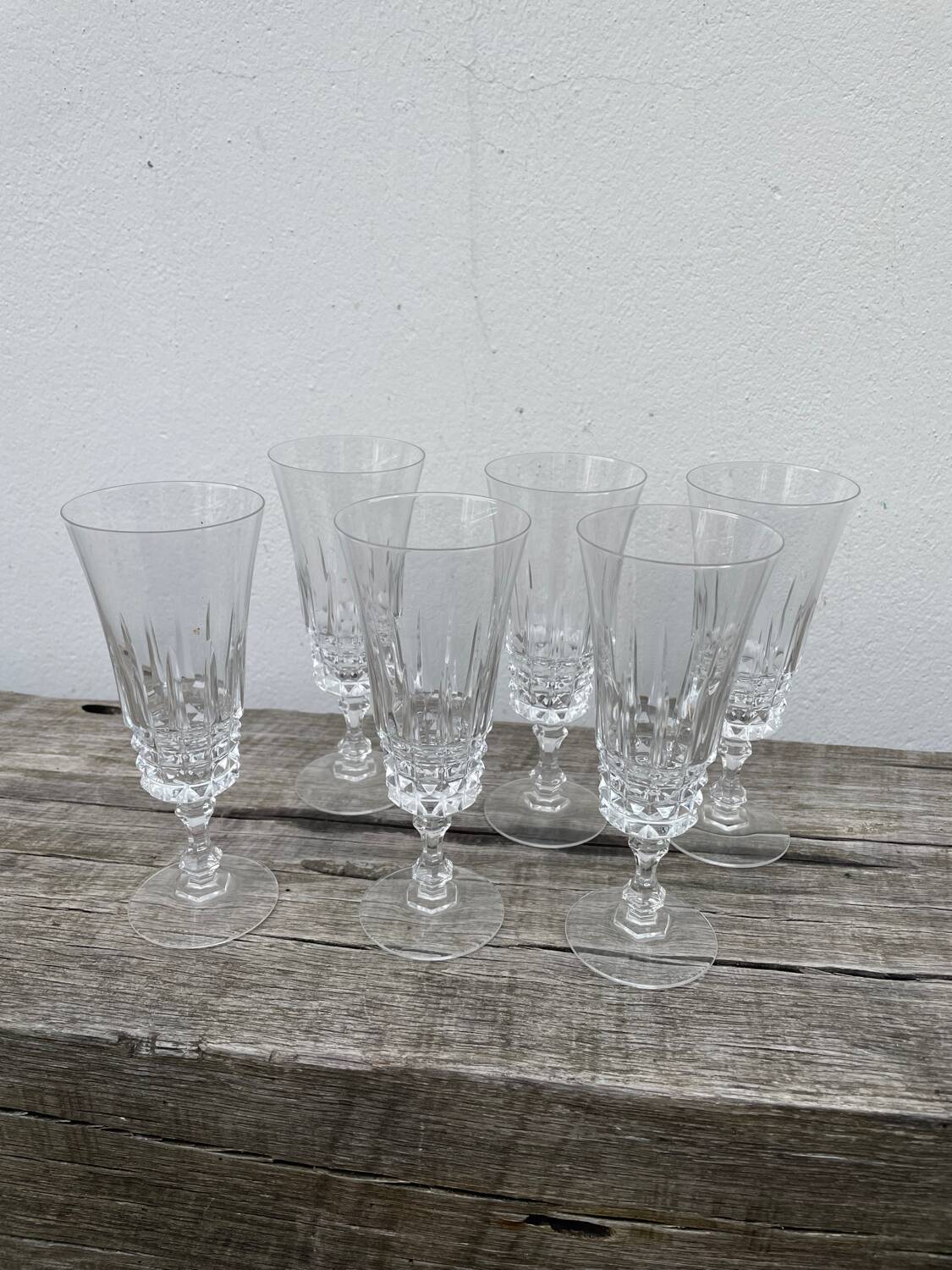 6 flûtes à champagne en cristal