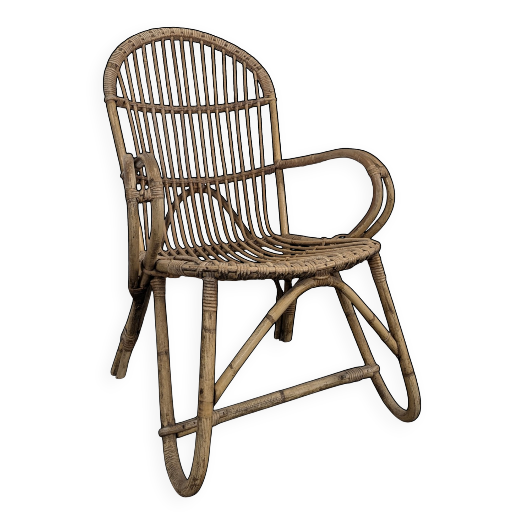 Bamboo and rattan armchair