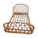 Lits corbeille en rotin vintage