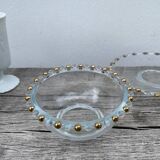 Trio of gold beaded glass dishes