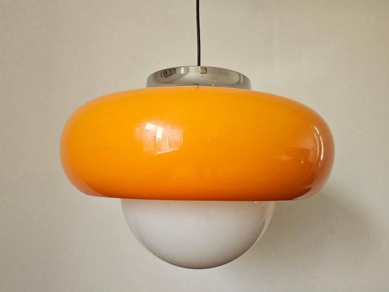 Large Rare Mid-Century Pendant by Meblo, Harvey Guzzini, AGE, Italy, 1970