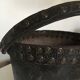 Brutalist studded leather wastepaper basket bucket 1920