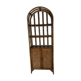 Etagère rotin avec portes cannées