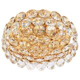 Chandelier in gilded brass and crystal glass inlaid by Palwa, Germany, 1970s.