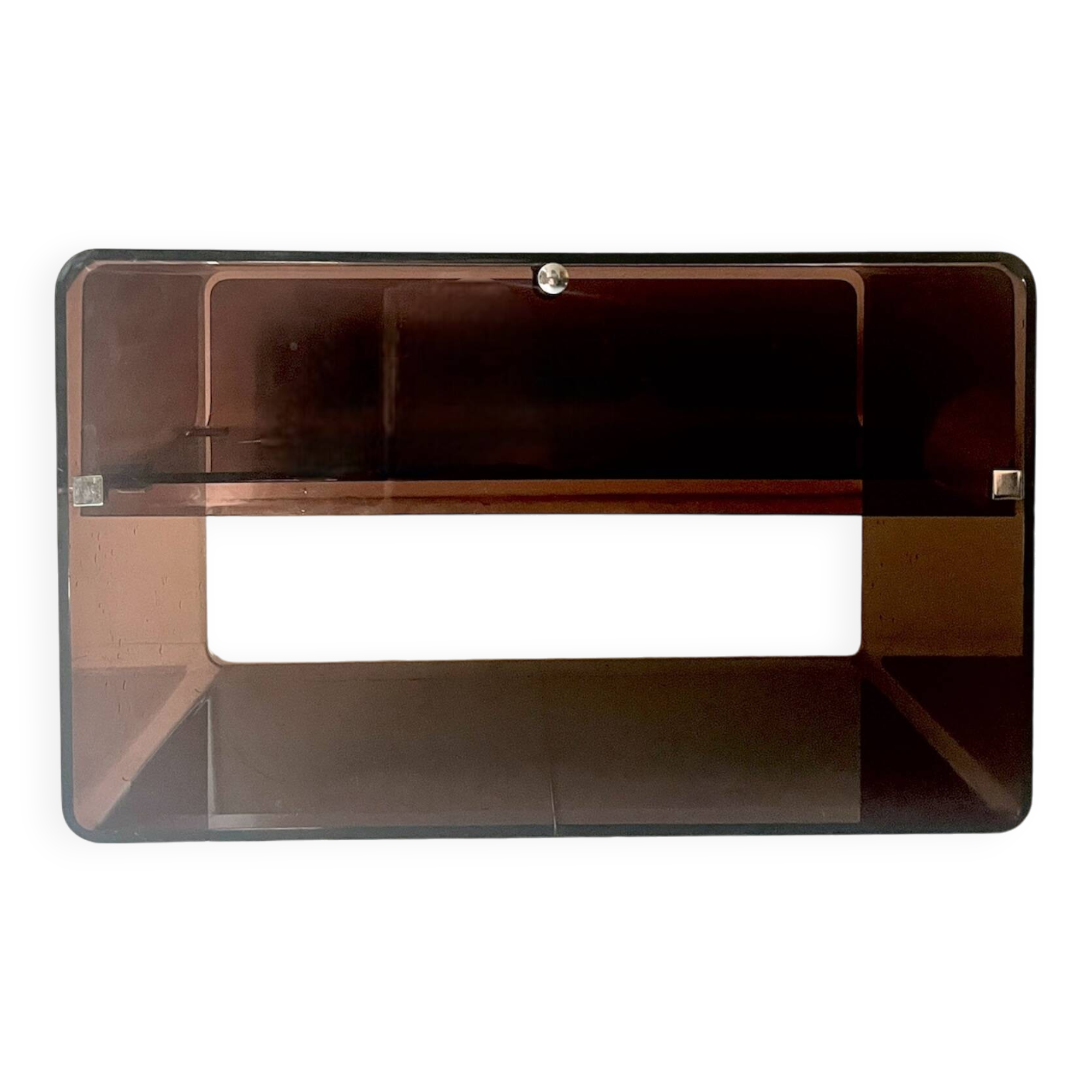 smoked plexiglass bedside / side table by M. Dumas for Roche Bobois, design 1970