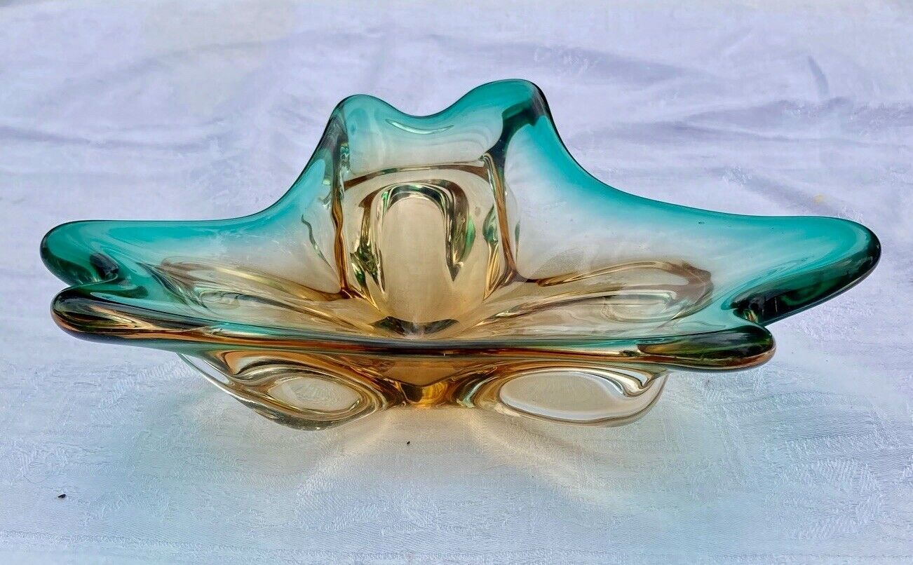 Sommerso glass murano glass or crystal fruit cup - flavio poli