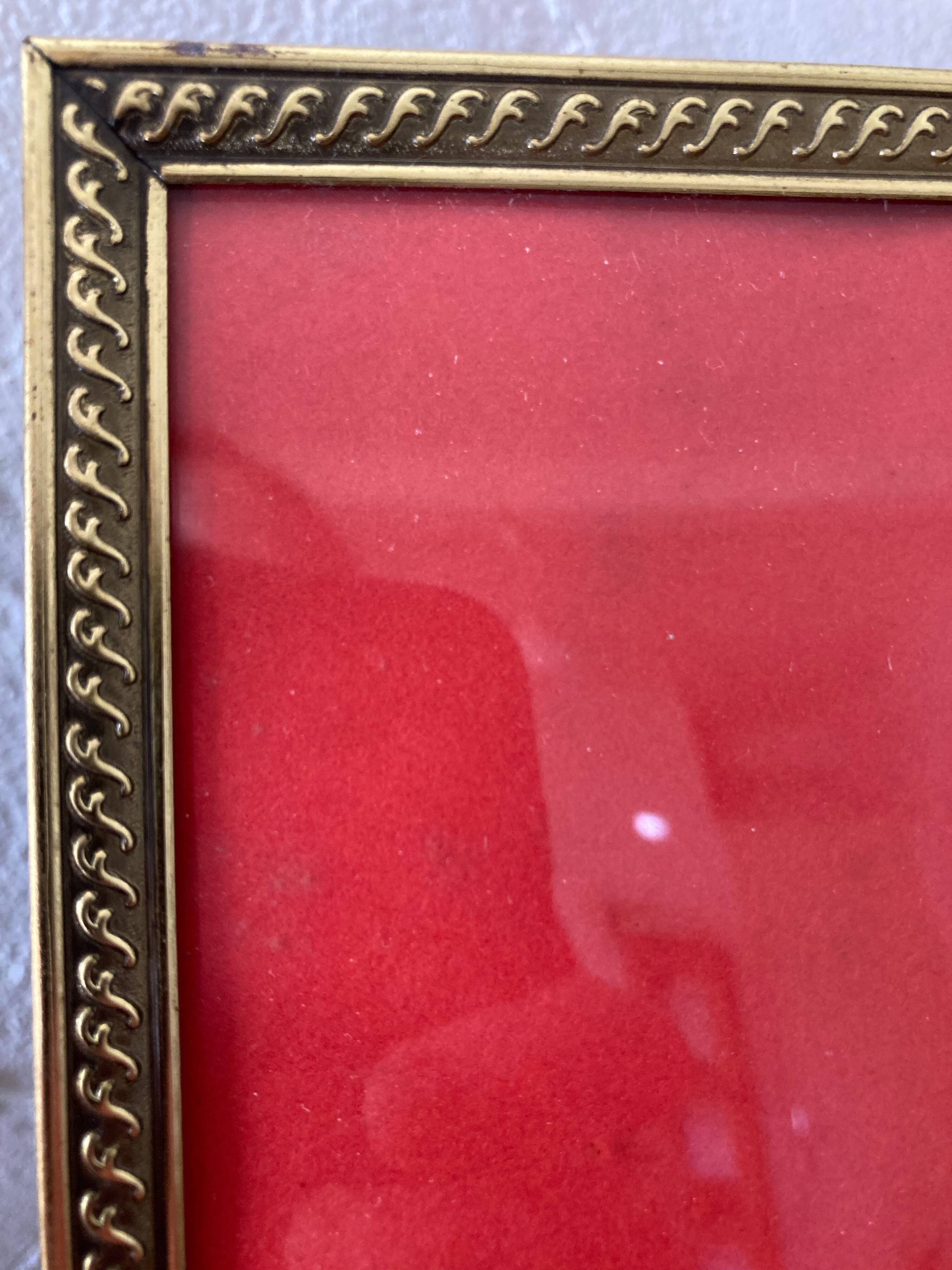 Photo frames, convex glass and gilded brass, 1960s-1970s
