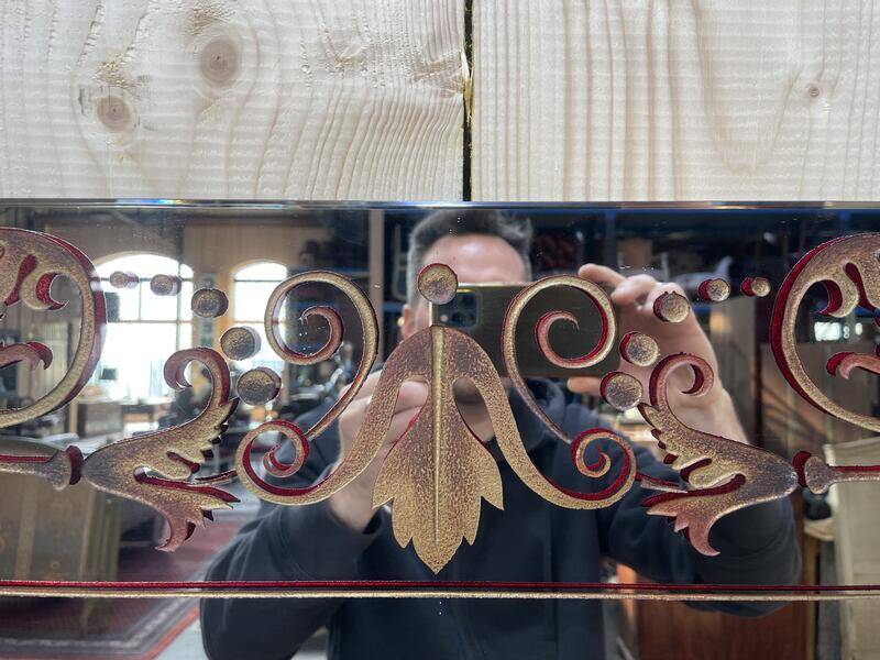 Miroir de Bistrot - Brasserie eglomisé 160 cm