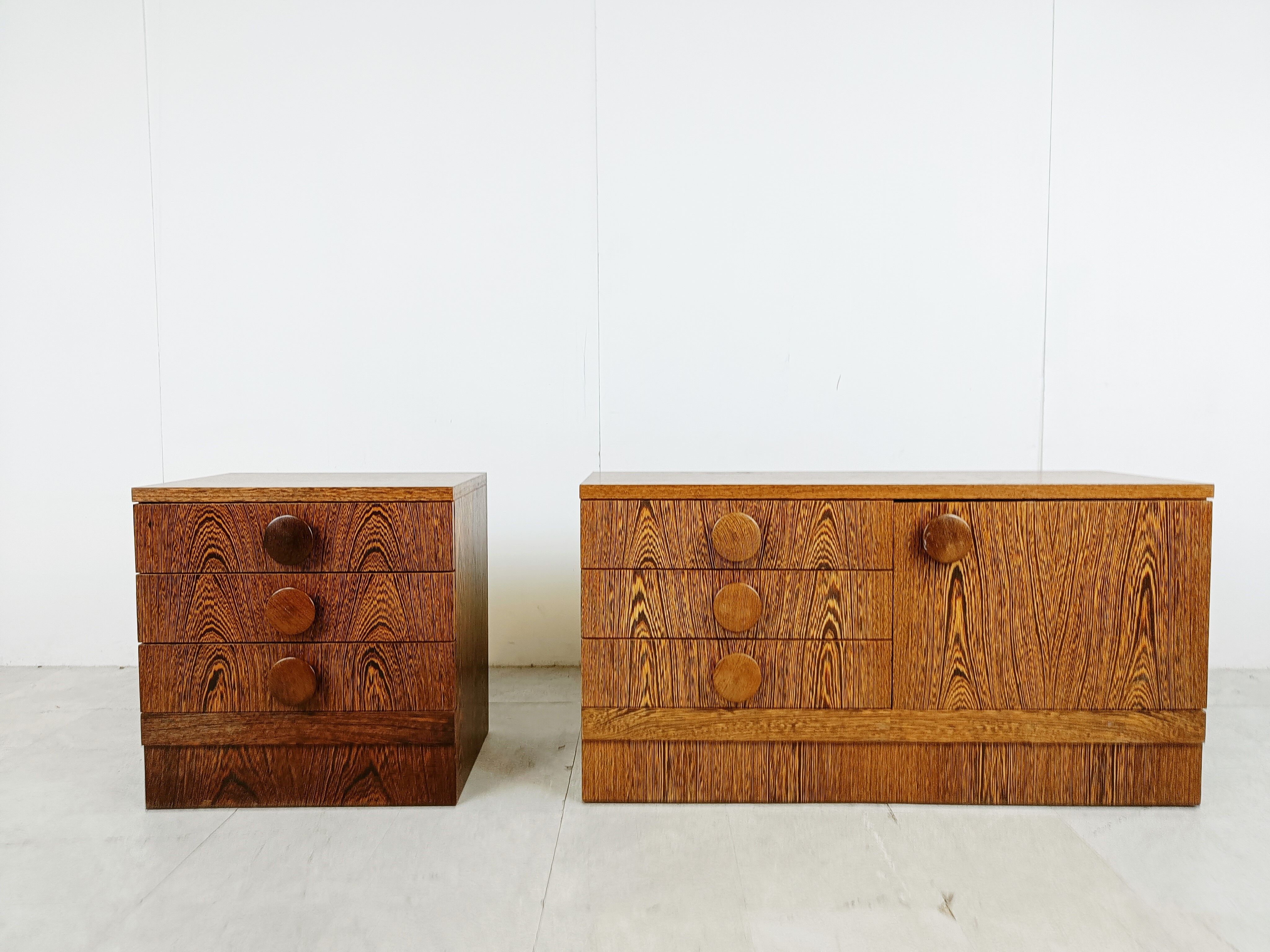 Set of brutalist cabinets, 1970s