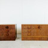 Set of brutalist cabinets, 1970s