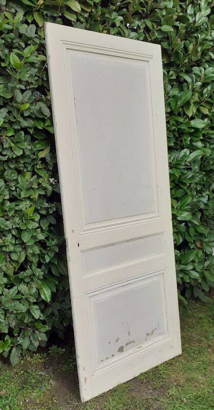 Communication door h221xl90cm old paneled, molded, interior