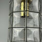 60s 70s ceiling lamp Glashütte Limburg Germany glass & brass Space Age