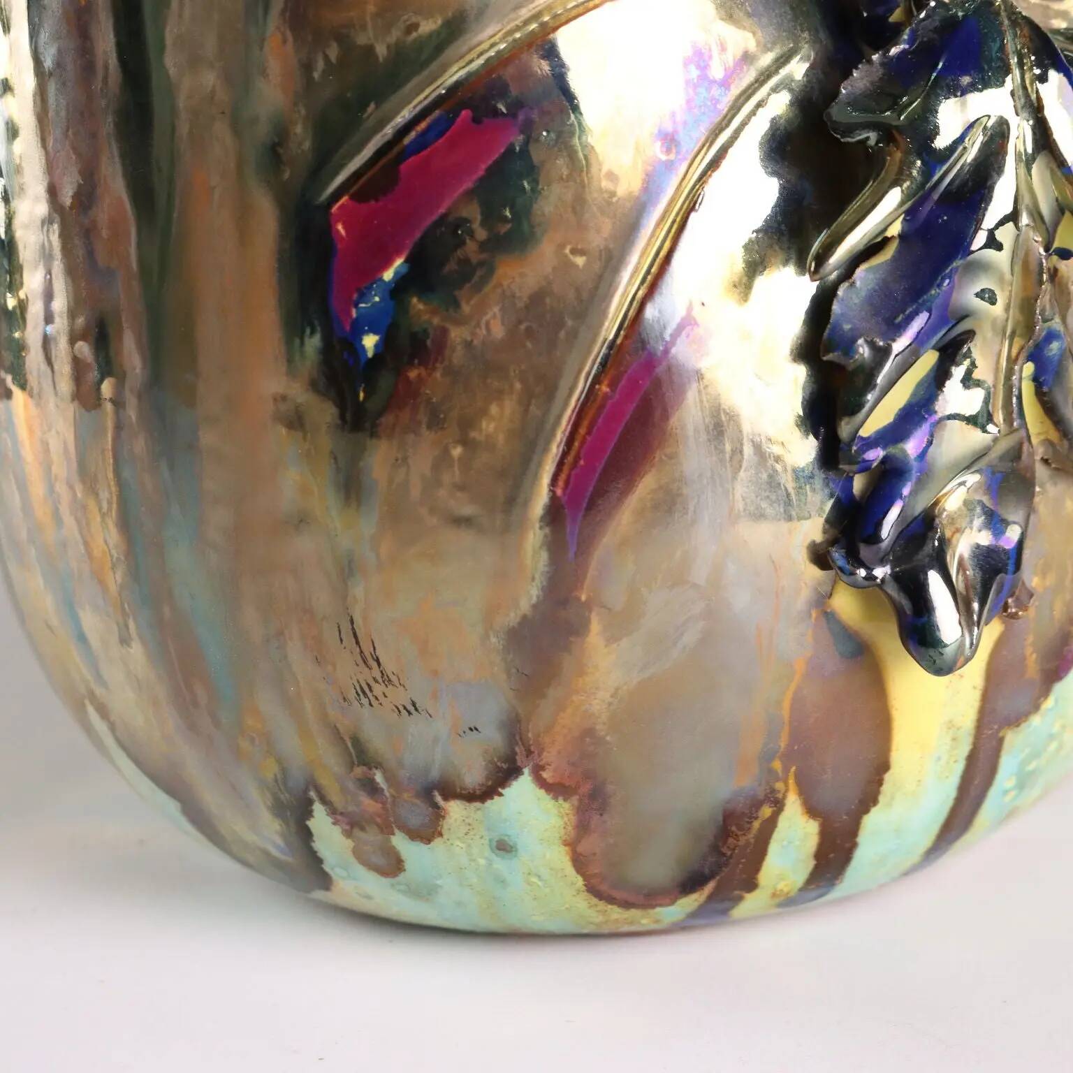Antique ceramic vase by Giuseppe Mazzotti, Albisola, Italy, 1930s-1940s.