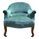 Fauteuil crapaud époque Napoléon III en velours vert