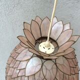 Mother-of-pearl and brass vintage lotus flower-shaped suspension