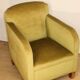 Pair of vintage velvet armchairs with footrest - 1950s