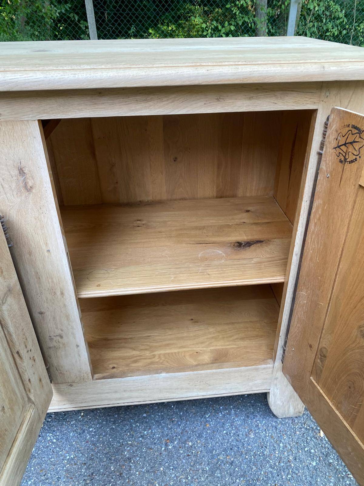 Vintage sideboard in solid oak from France, 20th century, 250cm
