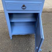 Vintage Louis XV style commode in grey-blue wood.