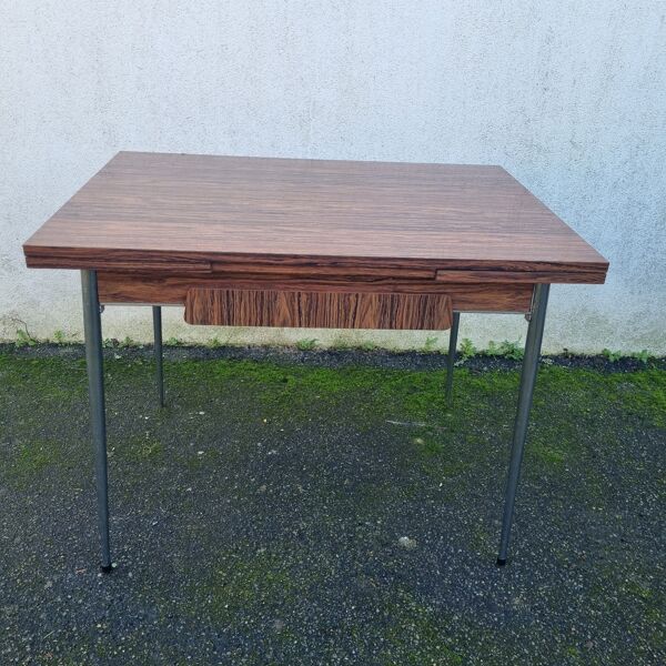 Table formica marron des 1970