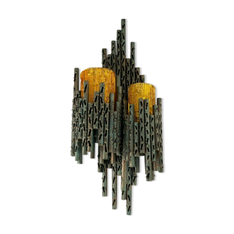 60s 70s Brutalist Wall Lamp Marcello Fantoni Wall Lamp Glass Design 60s