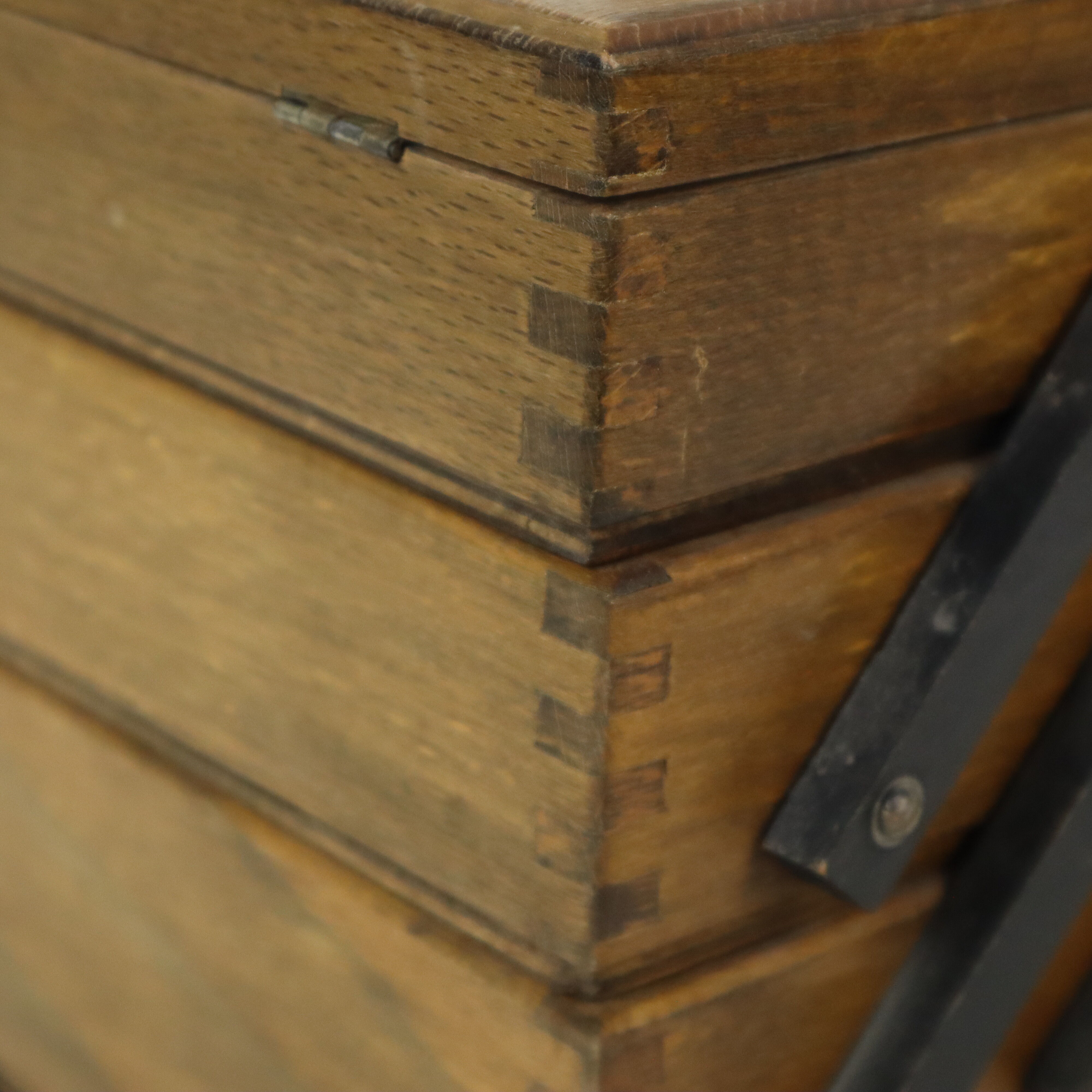 Vintage beech wood sewing box