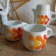Coffee tea porcelain of retro 70s paris