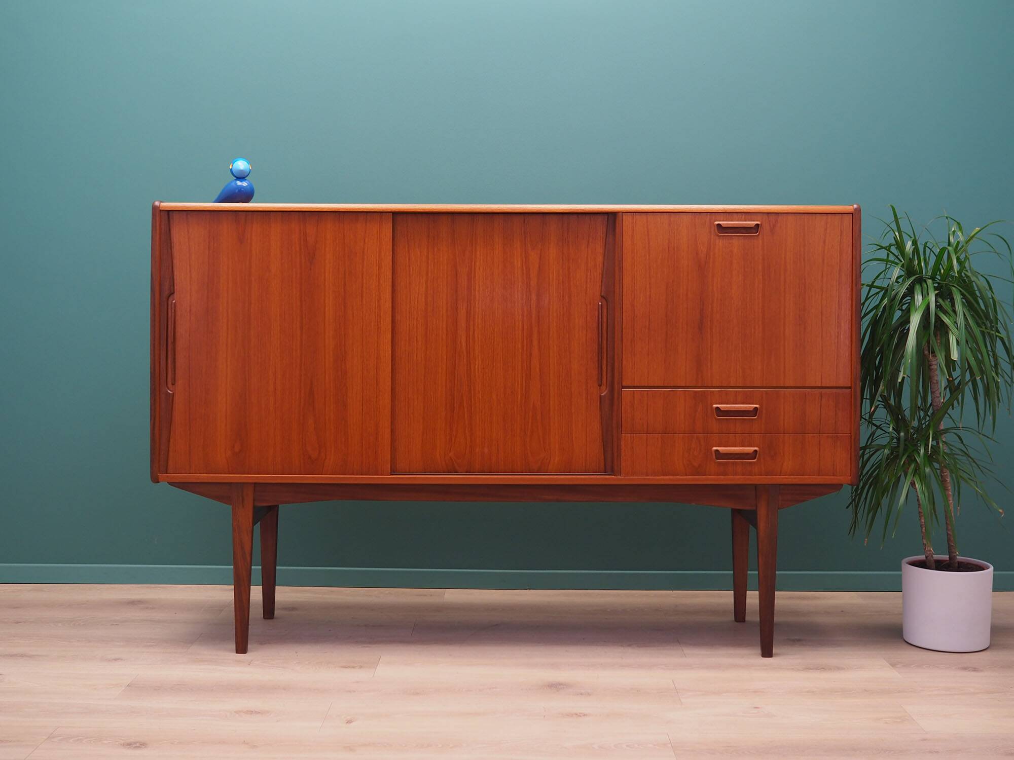 Teak highboard, Danish design, 1960s, production: Denmark