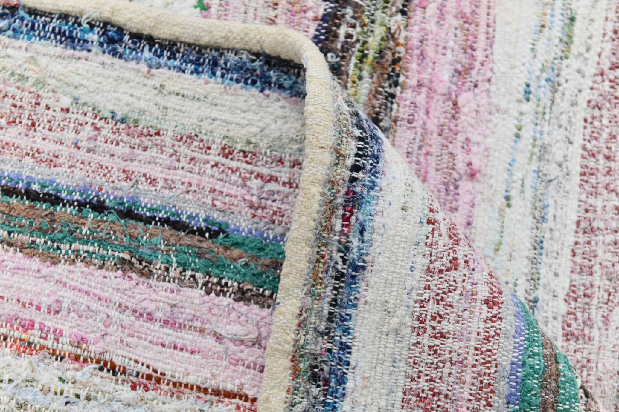 5x8 Vintage Striped Multicolor Rug Boho Pastel Design, 166x257 Cm