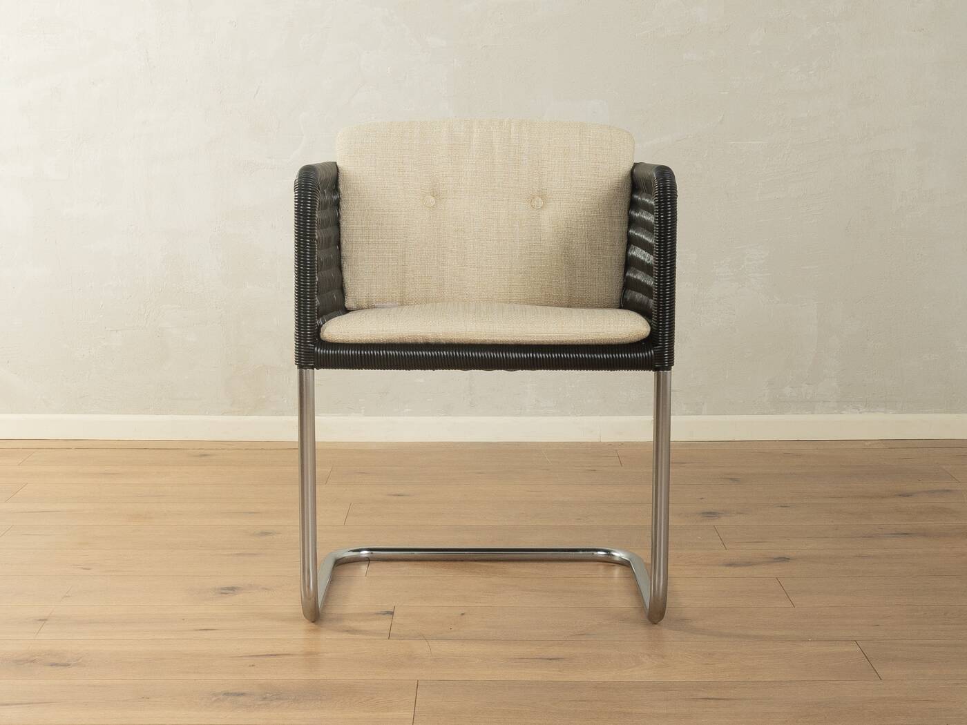 D44 cantilever chair by Tecta, 1980s, black mesh, chrome frame
