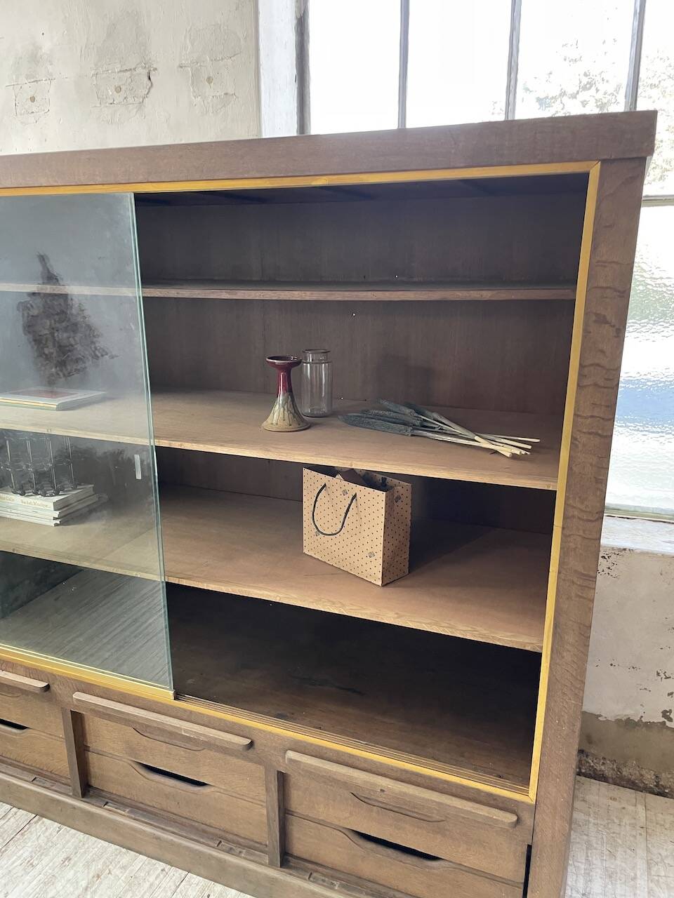 XXL oak display cabinet furniture