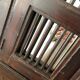 Vintage Indonesian teak shuttered mirror