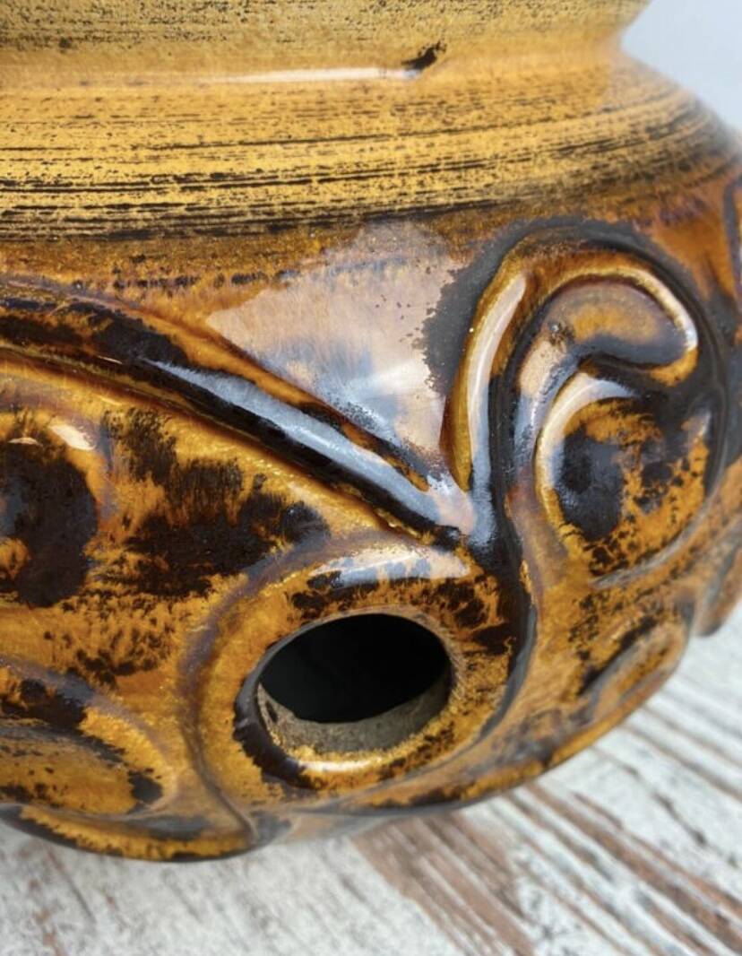 Pied de lampe en céramique à double éclairage