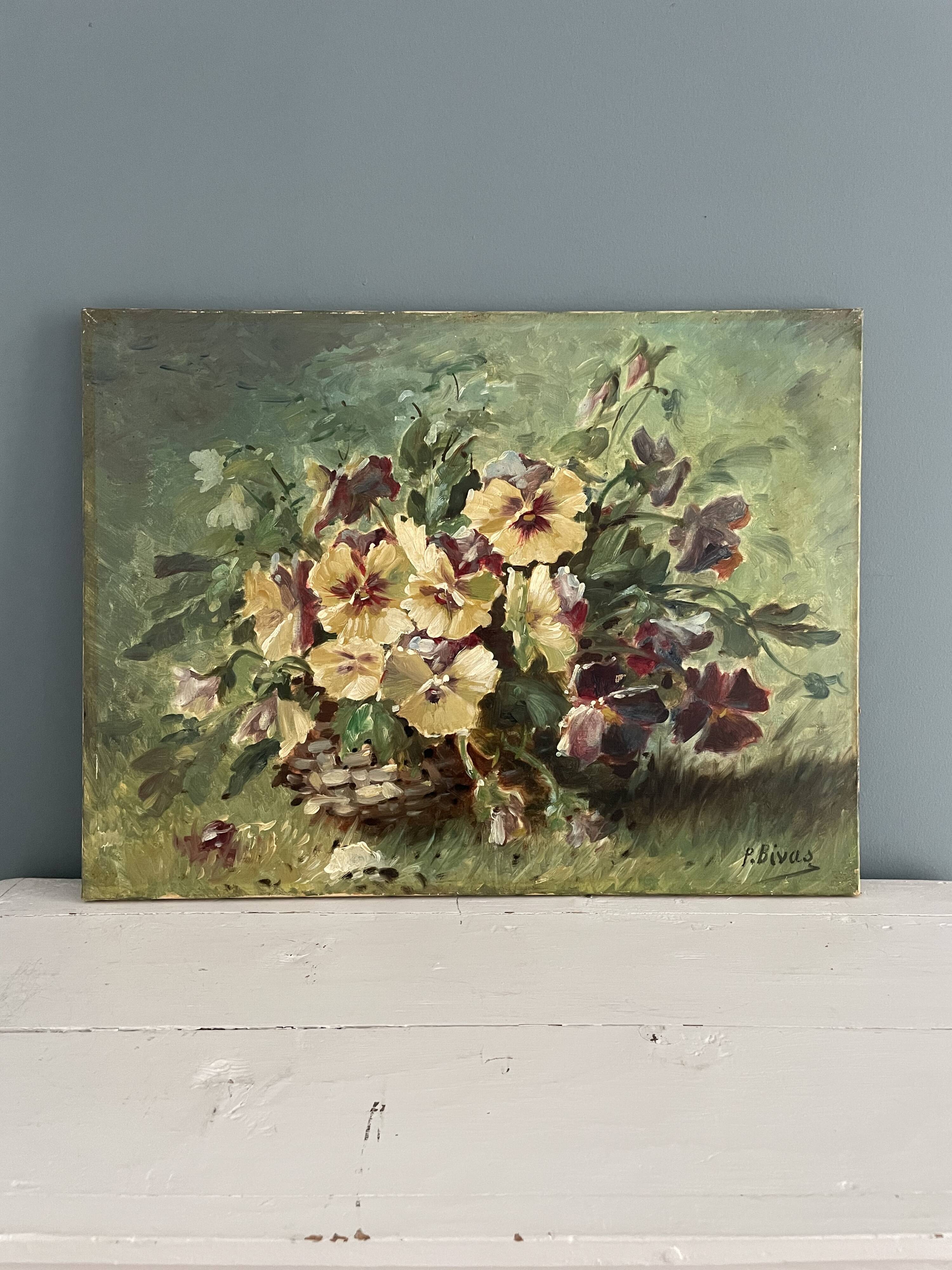 Tableau ancien nature morte, début XXème