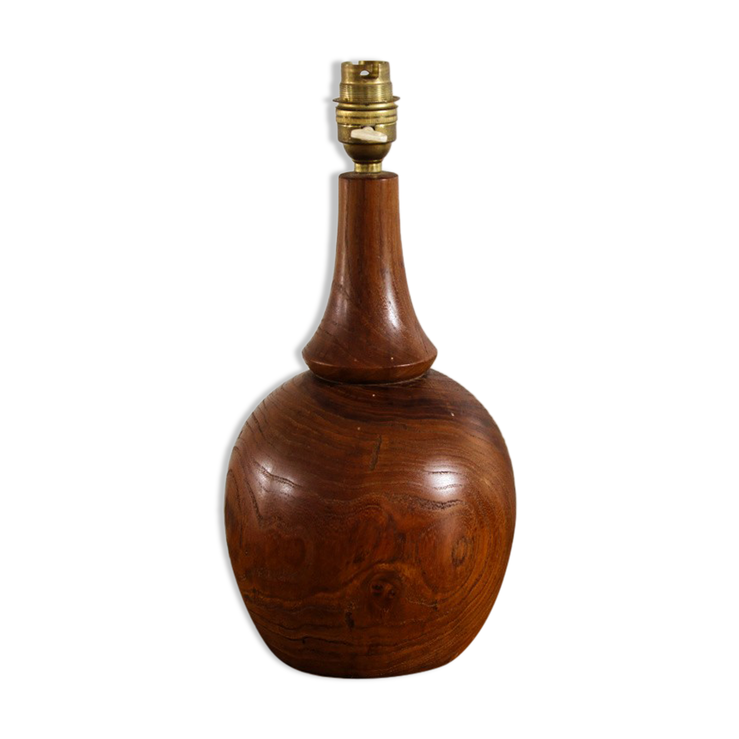 Turned wooden lamp foot signed