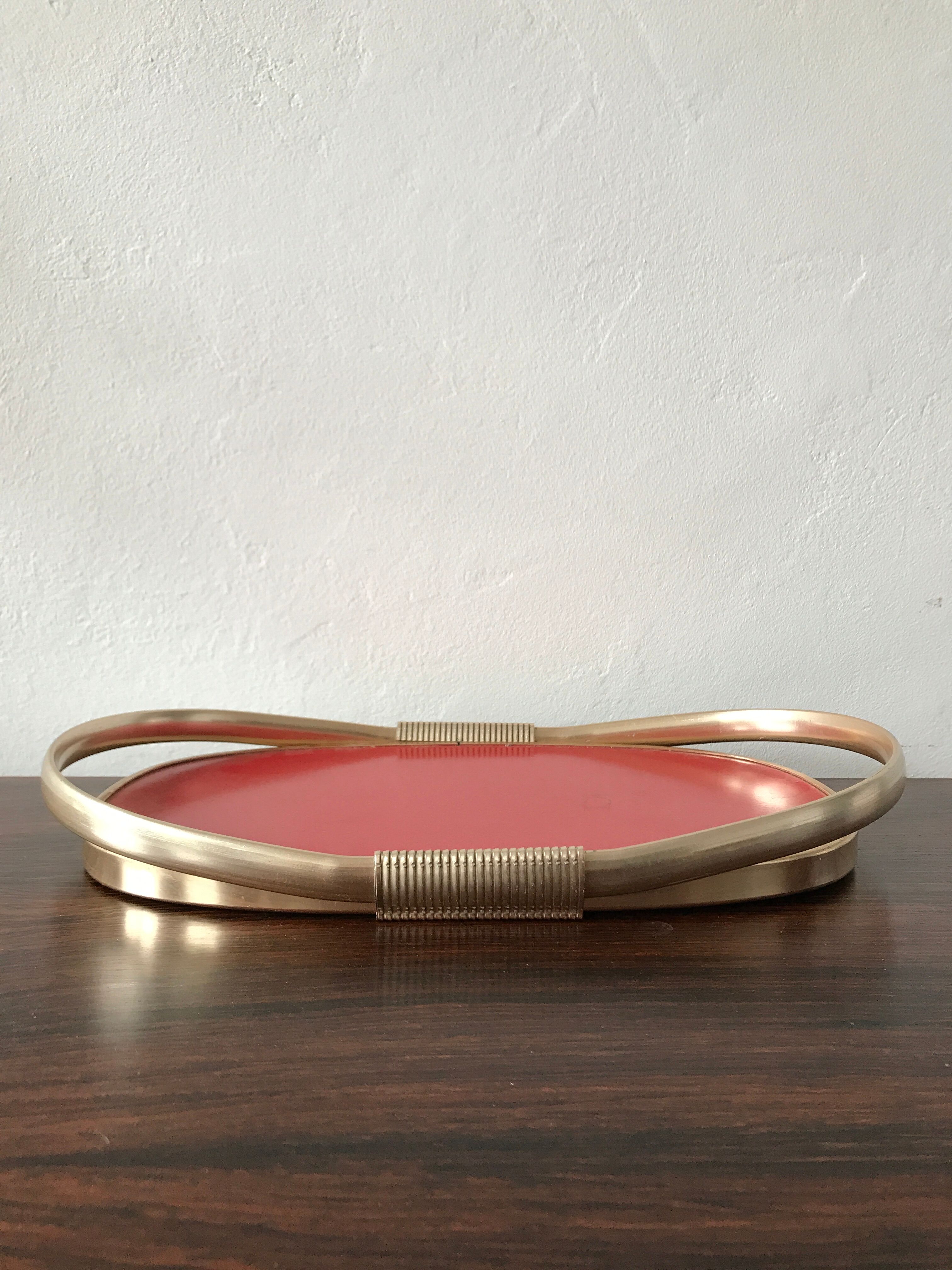 Red and golden tray