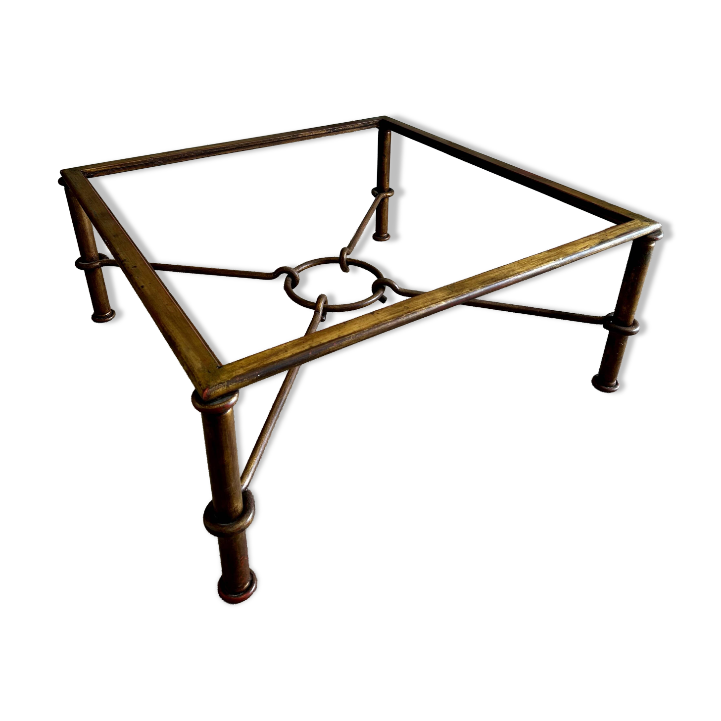XL Gilt Coffee Table, Italy, 1970's, by Giovanni Banci for Hermes