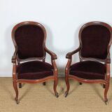 Paire de fauteuils cabriolet