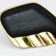 Asymmetrical modernist ashtray by Walter Bosse in black brass by Herta Baller, 1950s.