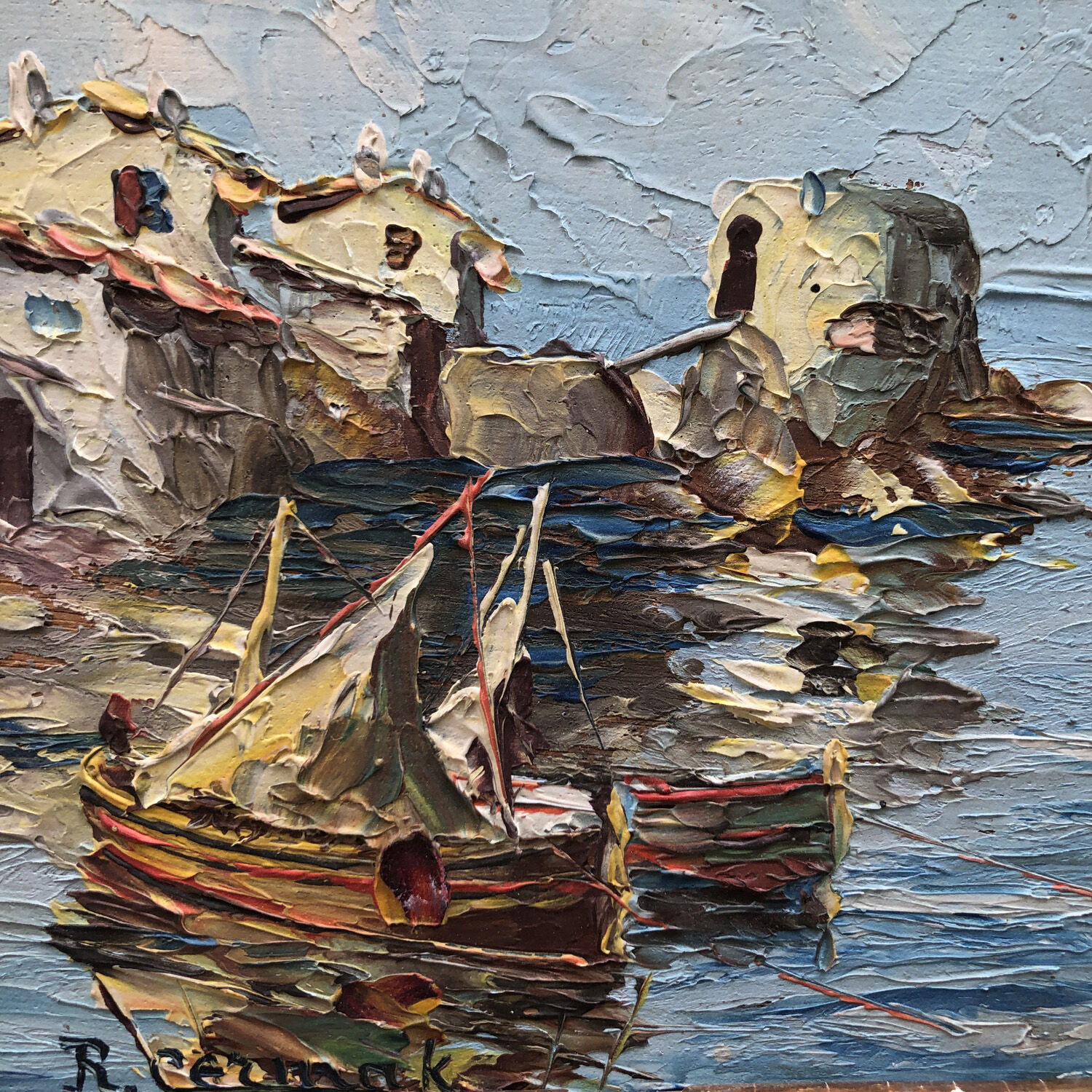 Tableau "Retour au port de St Tropez 1930"