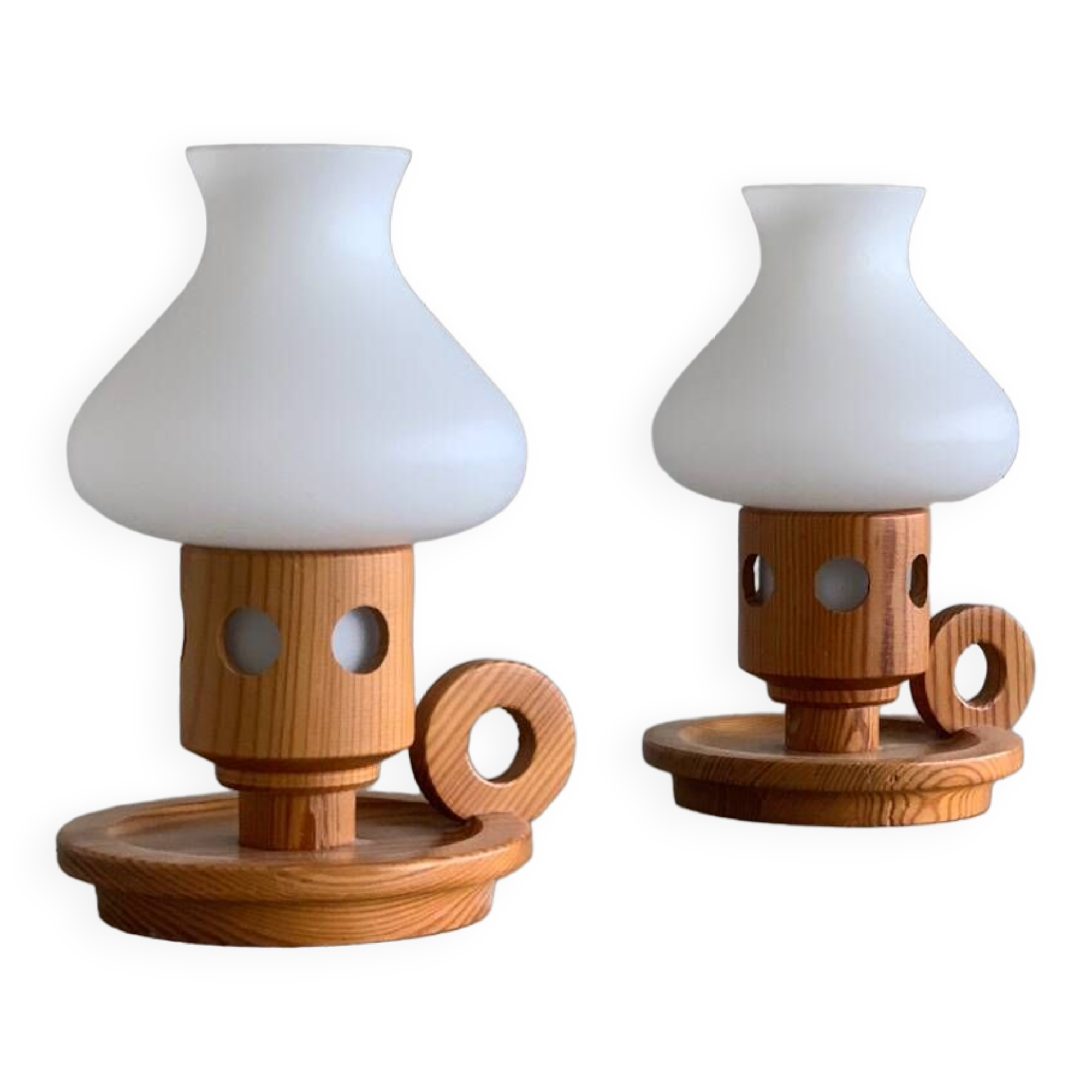 Set of 2 table lamps by erik höglund for boda, 60s