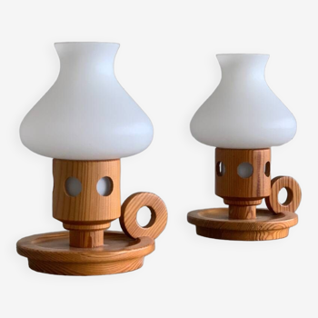 Ensemble de 2 lampes de table par erik höglund pour boda, années 60