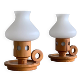 Ensemble de 2 lampes de table par erik höglund pour boda, années 60