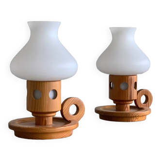 Ensemble de 2 lampes de table par erik höglund pour boda, années 60