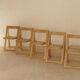 Chaises pliables en orme ou frêne assise cannage 1970