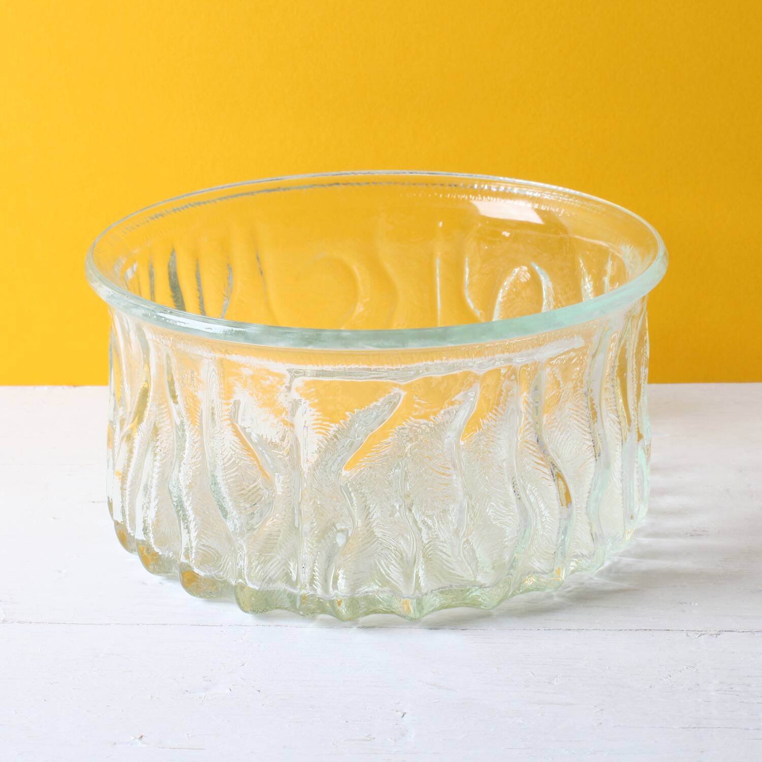 Pressed Glass Fruit Bowl: Large Bohemian Glass Union Centerpiece / 1970s