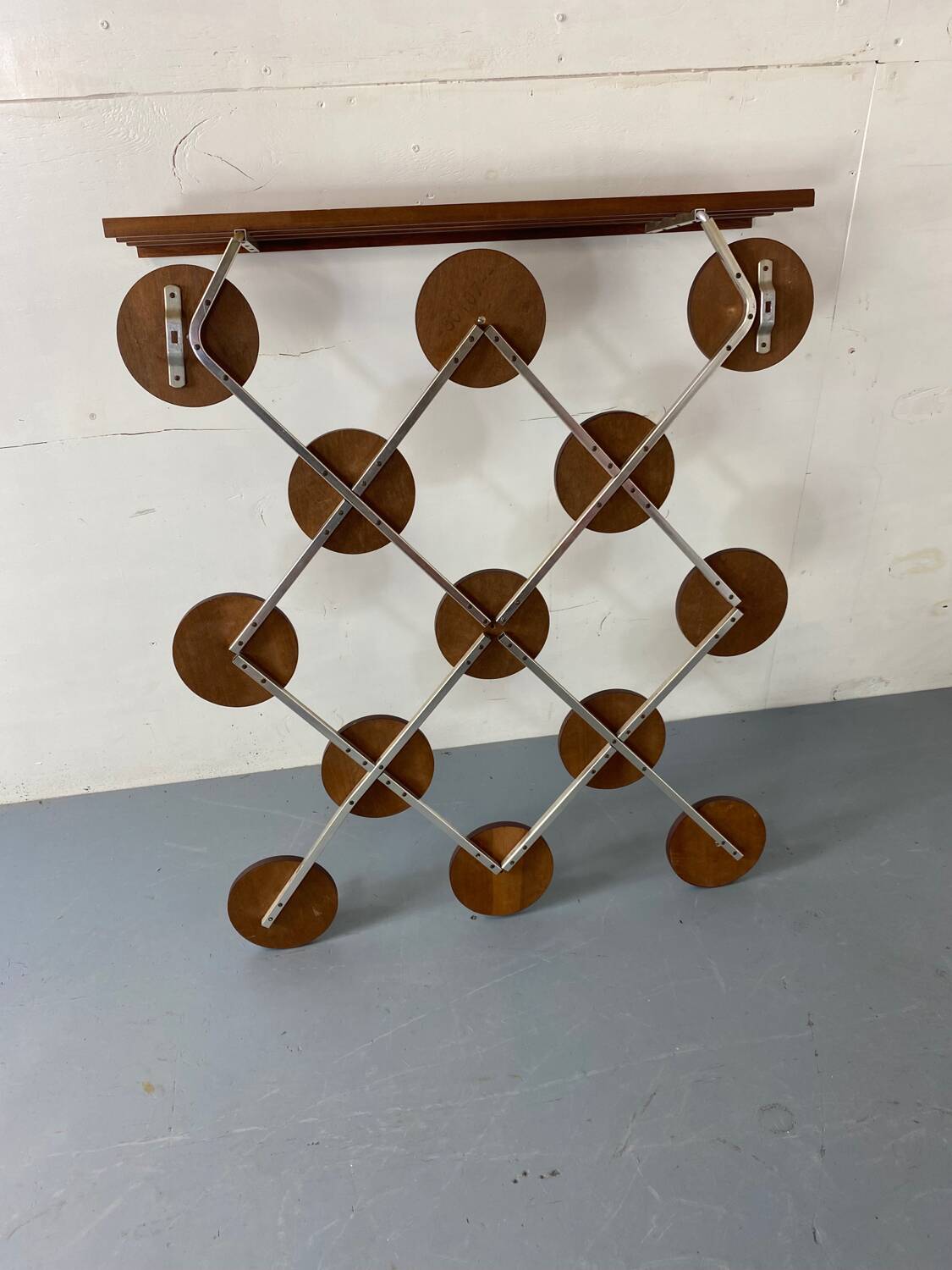 Vintage, Scandinavian Mid-Century Teak and Metal Coat Rack, 1960s