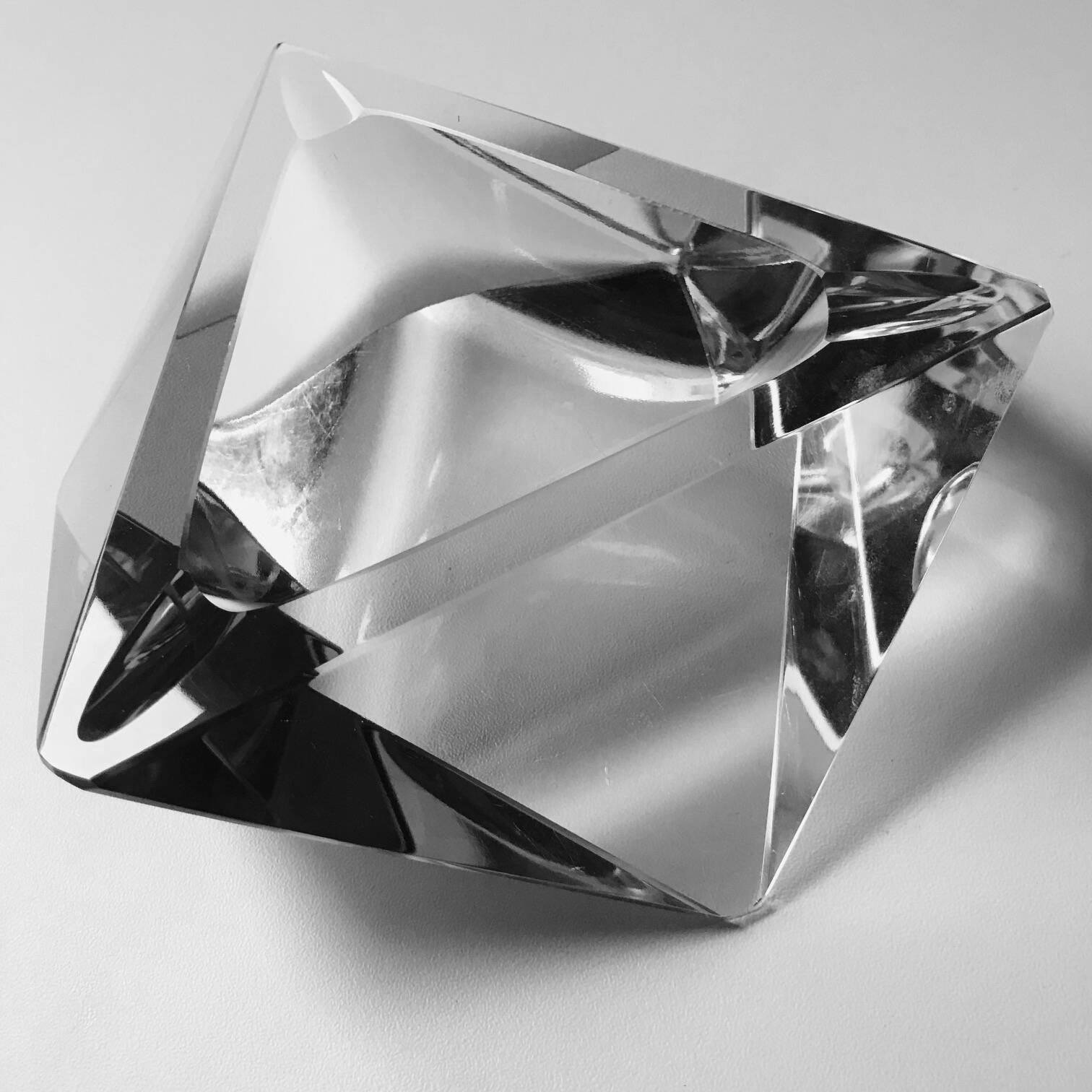 Cendrier Moderniste Vintage • Cristal • 1970