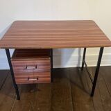 Vintage modernist desk from the 50s and 60s in wood and metal – modular & demonstrable